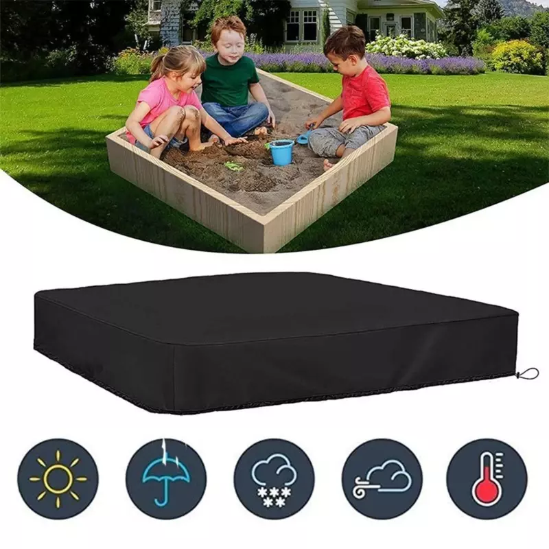 Capa caixa areia externa para parques públicos e centros recreativos garante caixa areia imaculada para crianças à