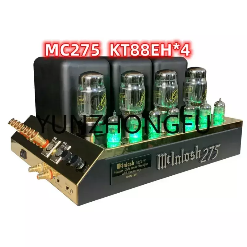 Amplificador de potência classe A, KT88 x 4 KT88EH x 4, XLR, entrada RCA, classe A, Clone Mcintosh, atualização MC275, leão de ouro, 75W x 2, mais novo, 1:1