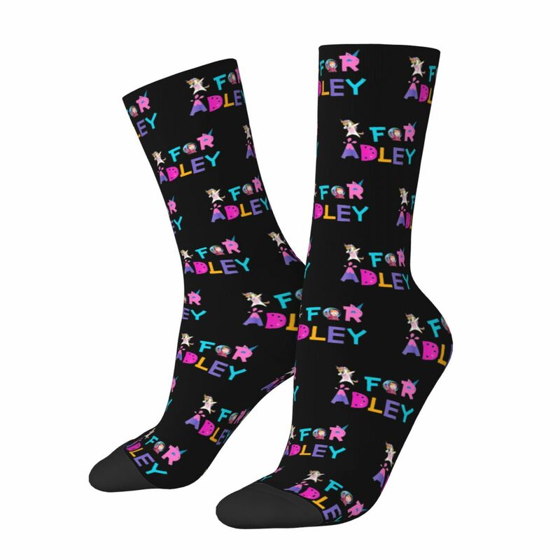 Красочные милые радужные единороги, футбольные носки A для Adley, полиэфирные экипировочные носки унисекс, дышащие