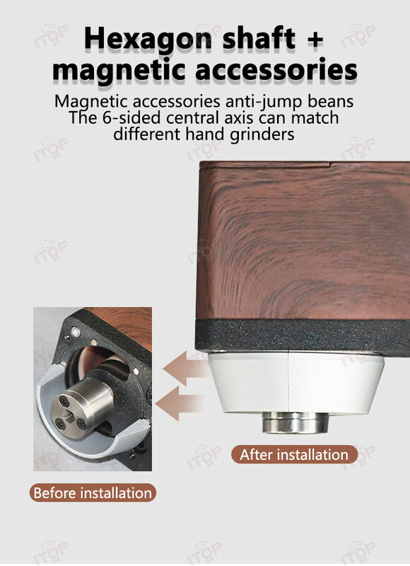 ITOP MG-U nuovo supporto elettrico di aggiornamento per macinacaffè manuale macinacaffè a velocità variabile supporto ausiliario smerigliatrice manuale Kit elettrico