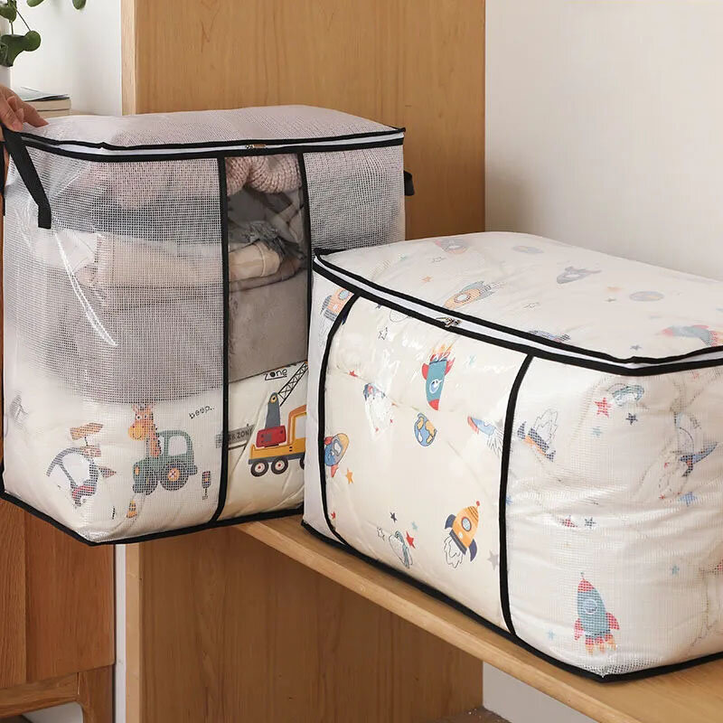 Storage Bag for Clothes Quilt, Moisture-Proof, High Capacity, Transparent Luggage Packing Bag, Home Sundries Bag, Modern Style
