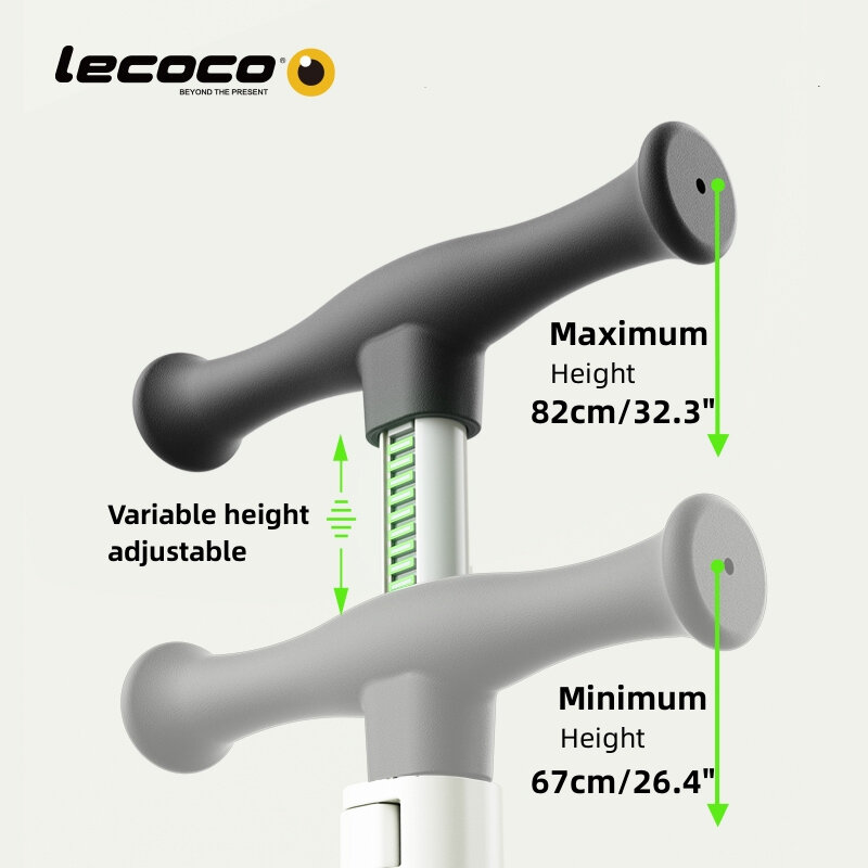 Lecoco Anak Skuter 2-In-1 Dapat Dilipat Tinggi Disesuaikan Setang Dilepas Kursi Rem Langka LED Menyala Roda Hadiah Terbaik untuk Anak-anak