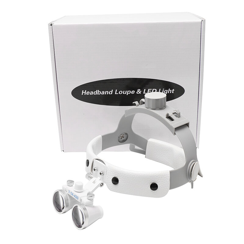 Dentistry Binocular Magnifying Glass Hand band Dental Loupes Dental Unit Dentistry White 3.5X *420 MM