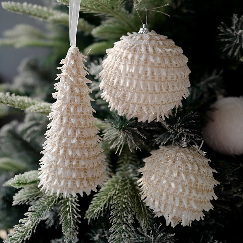 Украшения для рождественской елки, подвесные шарики белого цвета для праздника, Нового года, свадьбы, вечеринки, товары для украшения дома