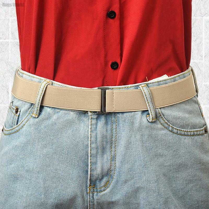 No Show – ceinture extensible Invisible pour femmes, sangle élastique avec boucle plate pour pantalon en jean