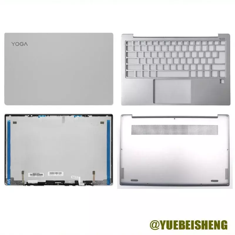 New/org dla Lenovo Yoga S730 S730-13IWL do jogi S730-13IML tylna obudowa LCD/osłona zawiasu/górna pokrywa/dolna obudowa, srebrna