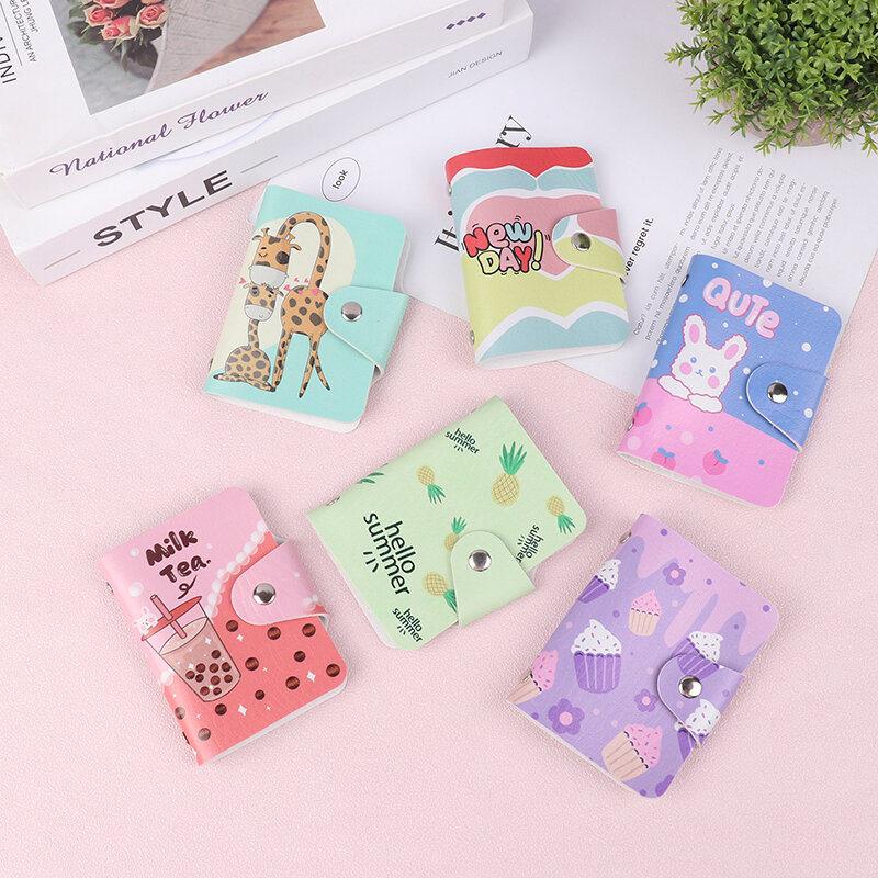 1Pc Cartoon Card Bags Casual Cute ID Credit Card Holders Creative Color Card Case Bank Card Cover Multi Card Slots Wallet