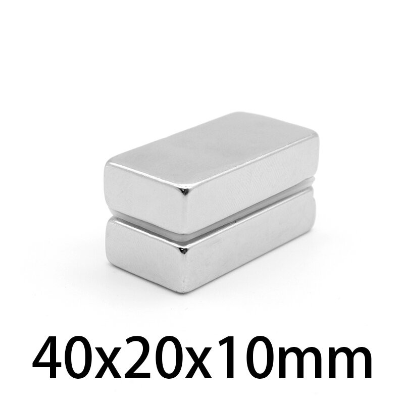 1/2/3/5PCS 40X20X10Mm Quadrate Super Strong แม่เหล็กที่มีประสิทธิภาพ N35หนาบล็อกแม่เหล็กถาวร40X20X10 Neodymium แม่เหล็ก40*20*10