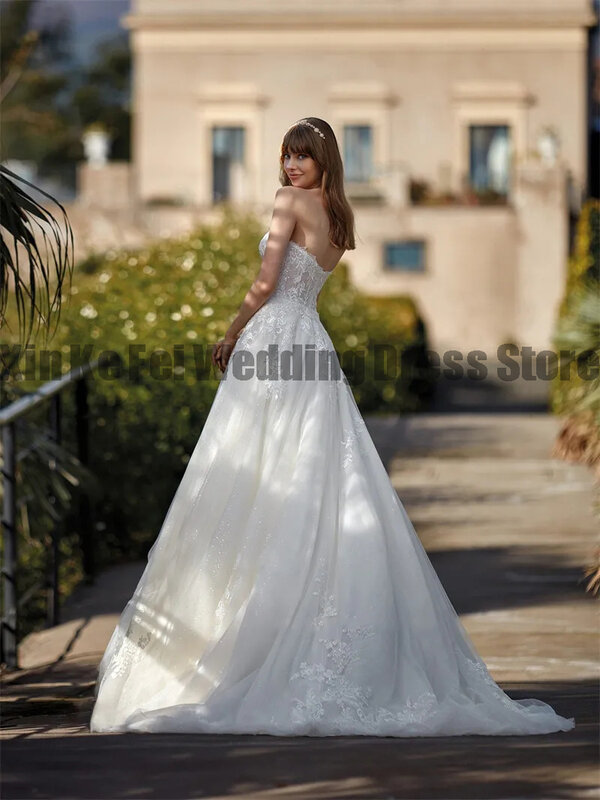 Великолепные элегантные свадебные платья, блестящее Привлекательное платье невесты с открытыми плечами и открытой спиной в стиле принцессы