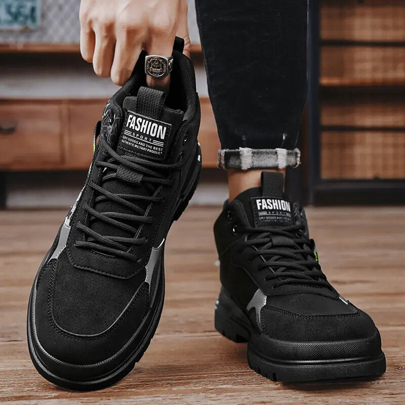 Autumn and Winter Fashion Tooling Shoes Trendy Texture Versatile Casual Shoes Comfortable Non-slip Durable Outdoor Men's Boots