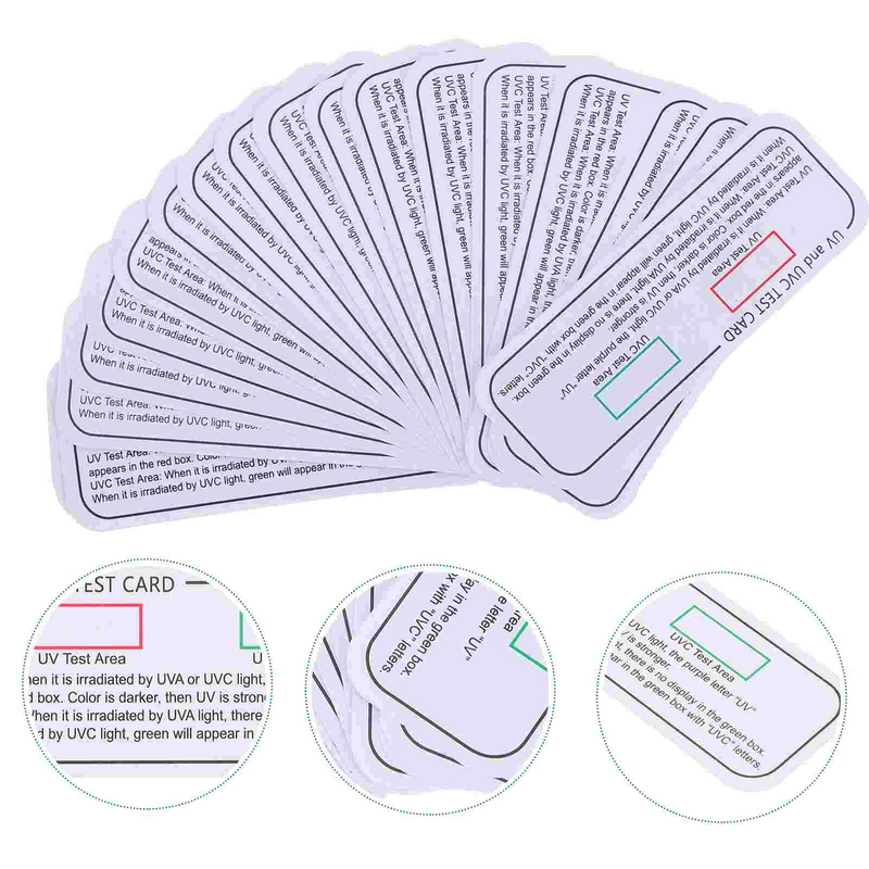 Tarjetas de prueba de luz UVA UVC, tarjetas de prueba de efectos de luz