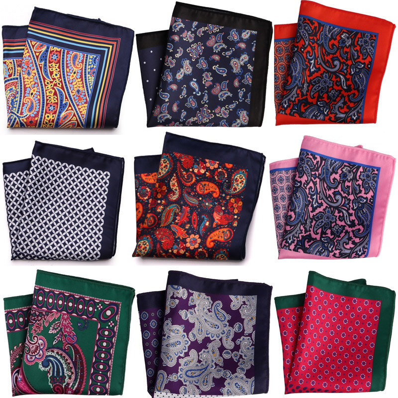 Pañuelo cuadrado de bolsillo para hombre, accesorios de moda, diseño de Cachemira, estampado de pata de gallo, a juego, 48 colores