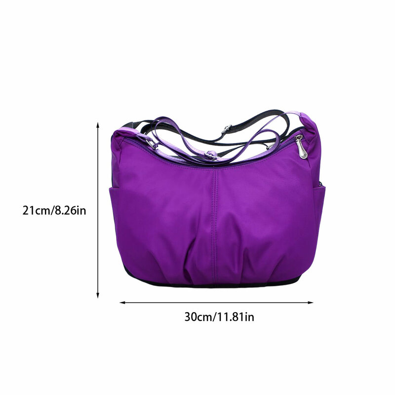 Bolsa de ombro crossbody de nylon impermeável para mulheres, bolsa multibolso, bolsa mensageiro de grande capacidade, bolsa Oxford, moda