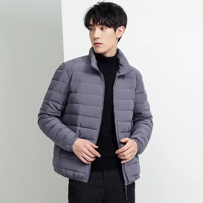Зимняя мужская однотонная теплая куртка, уличная ветрозащитная и универсальная куртка, Классическая Четырехцветная повседневная мужская куртка в полоску