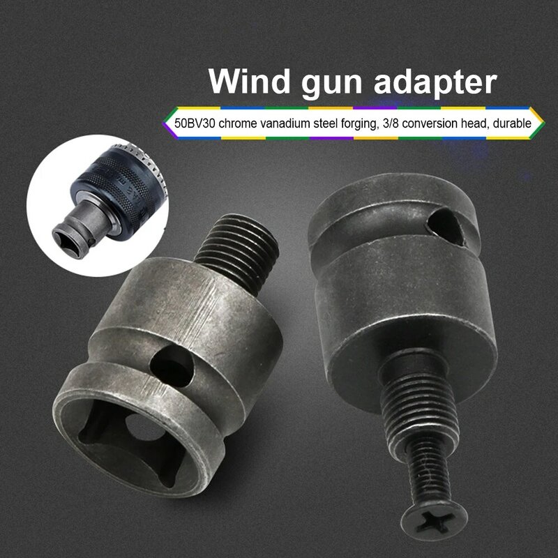 3/8-24UNF Steel Electric Wrench Drill Chuck Adapter Rod Conversion Thread Drill Chuck Post