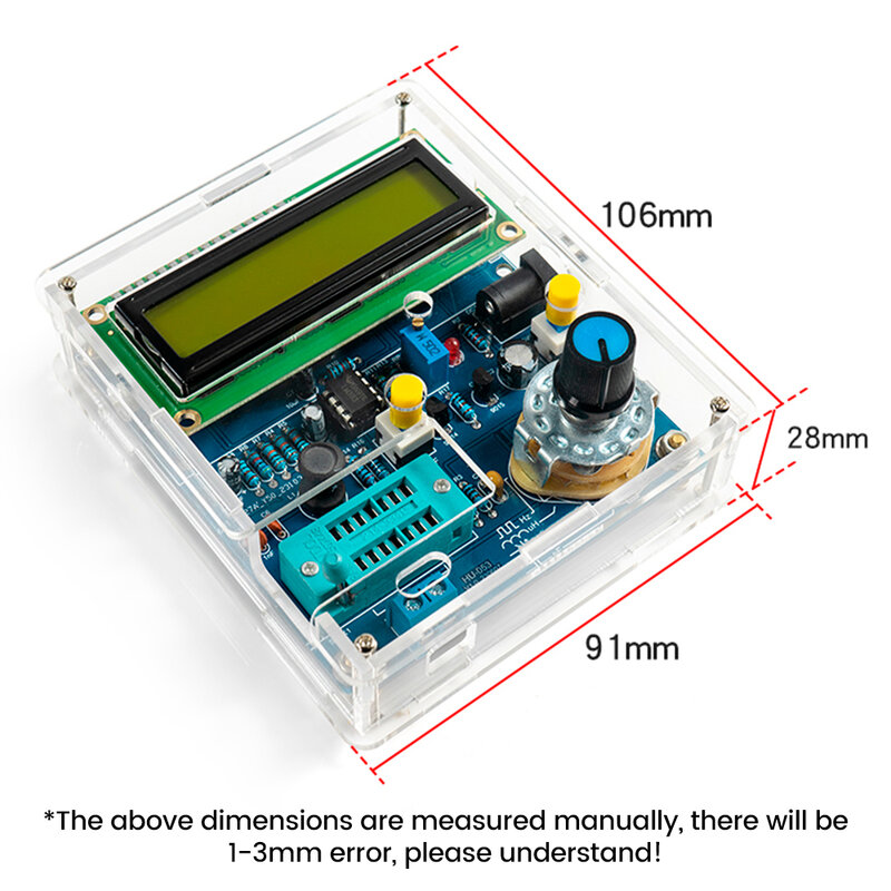 Medidor de Capacitância de Resistência a Transistor, Medidor de Frequência Digital, Medição Multifunções, Kit DIY Eletrônico, DC 5V