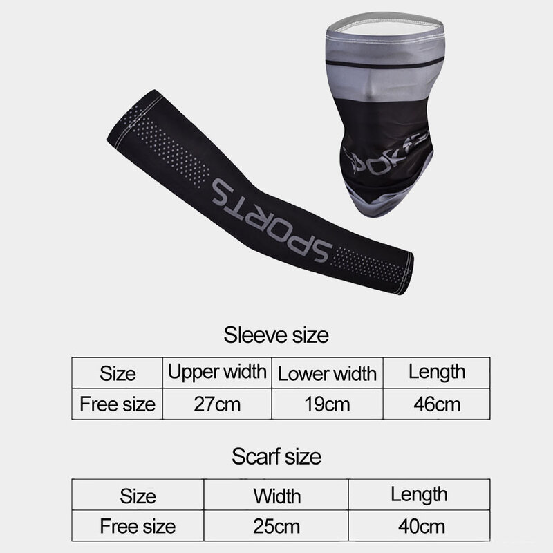 Outdoor Cycling Arm Sleeves And Mask Sun Protection Ice Silk Comfortable Cold Feel Arm Cover Dustproof Breathable Bandana