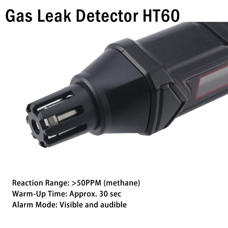 1pc HABOTEST HT60 detektor wycieku gazu piórkowy gaz palny PPM analizator miernik przenośny widoczny Alarm dźwiękowy