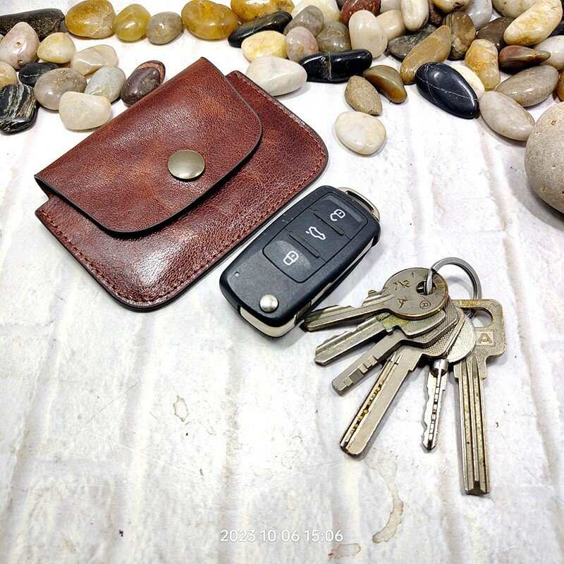 Blongk Mini Waist Pack Genuine Leather Belt Bag Portable Card Holder Universal Car Key Bag Key Case Driver's license holster WHD