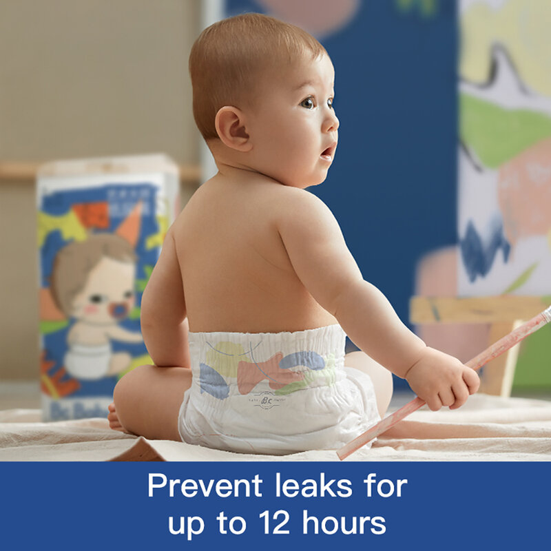 Bc Babycare XL 4Pcs ผ้าอ้อมเทป Breathable Ultra-นุ่มแห้งดูดซับผ้าอ้อมเด็ก12-17กก.