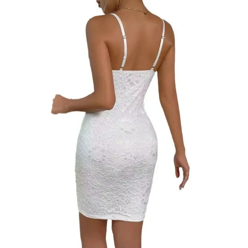 Женское ажурное платье с глубоким V-образным вырезом, облегающая юбка с ажурным кружевом, с глубоким V-образным вырезом, для свадьбы, CYDZ79, новинка 2024