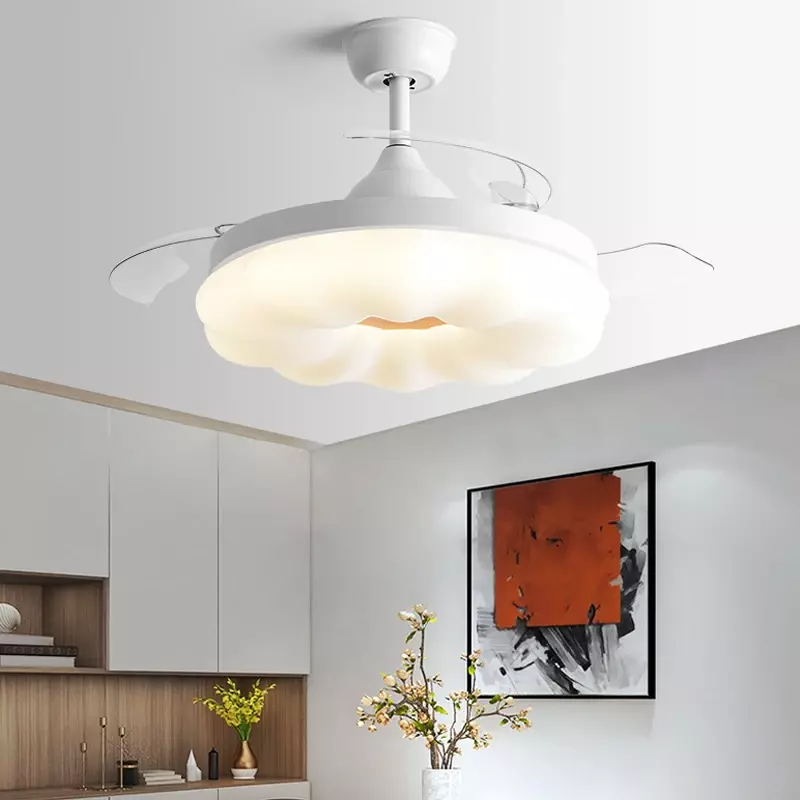 Ceiling Fan Modern Simple Remote Control LED Fan Llight for Restaurant Bedroom Living Room with Fan Chandelier Home Decor Lustre