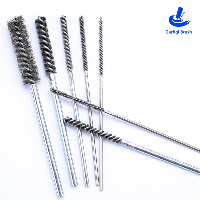 DIY Drill Brushes, 50 x 150mm Stainless Steel Wire Tube Brush, for Inner Diameter Deburring, Polishing, Cleaning, Rust Removing