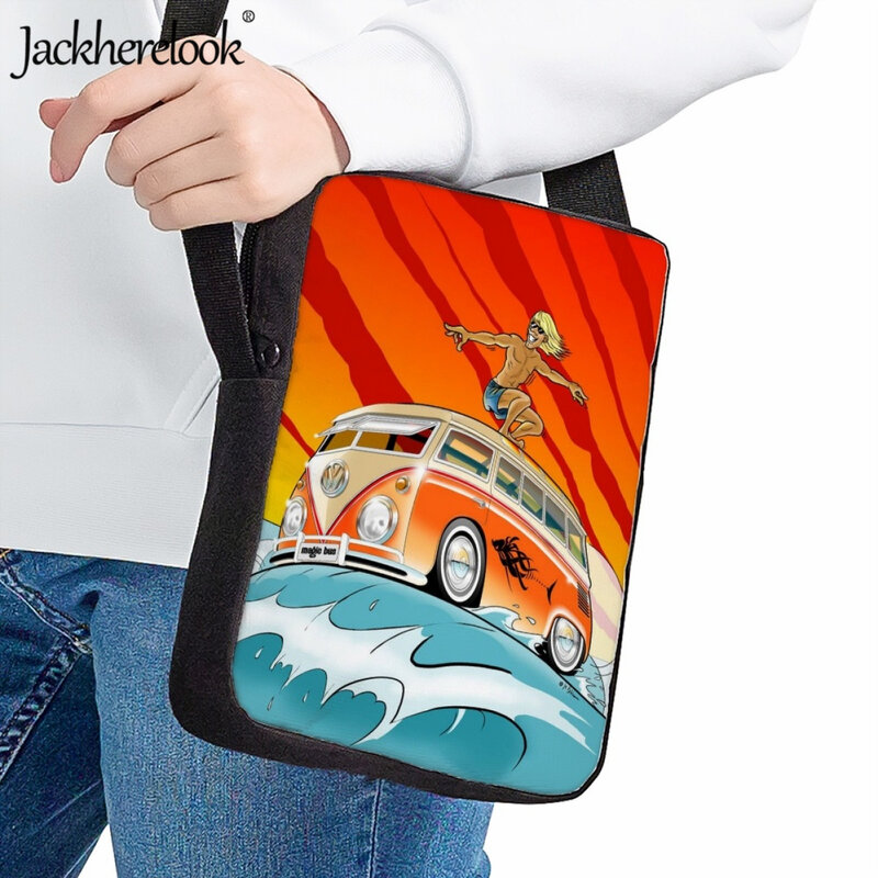 Jackherelook счастливый кемпинг Детская маленькая вместительная школьная сумка для отдыха путешествий покупок сумки через плечо