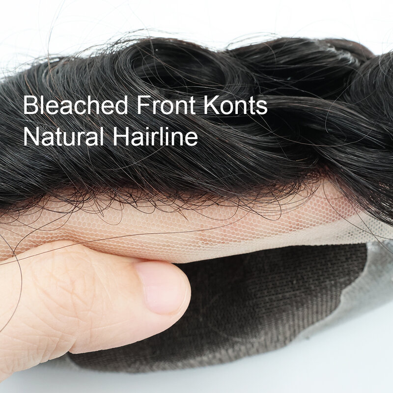 Tupet dla mężczyzn System wymiany włosów europejski ludzki włosy szwajcarska koronka tupecik dla mężczyzn rozjaśniony węzeł naturalną linią włosów System włosów