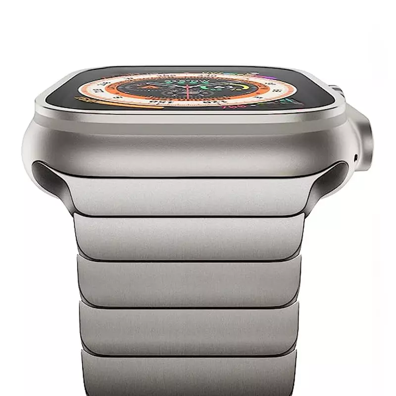 Pulseira de titânio para Apple Watch, Pulseira de aço inoxidável, Ultra 2, 49mm, 9, 8, 7, 5, 4, SE, 6, Loop para iWatch 45mm, 41mm, 42 milímetros, 44 milímetros, 38 milímetros, 40 milímetros