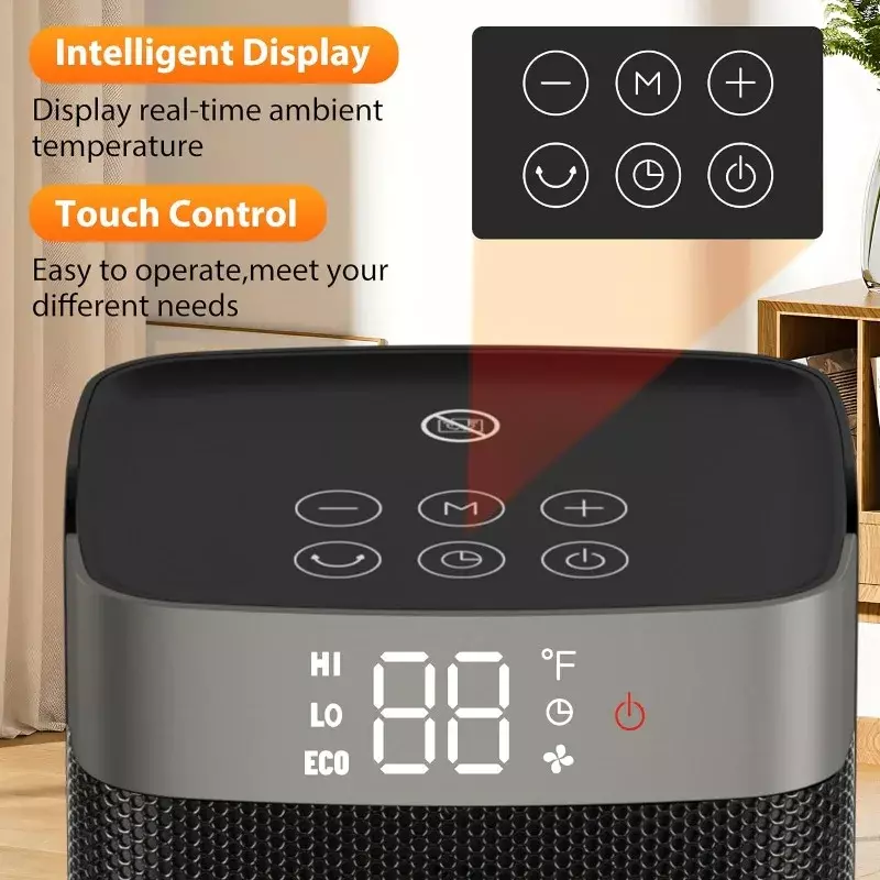 HAOYUNMA Space Heater for Indoor,4 Modes,12h Timer,Safety Protection, Portable Electric Heaters for Home, Bedroom