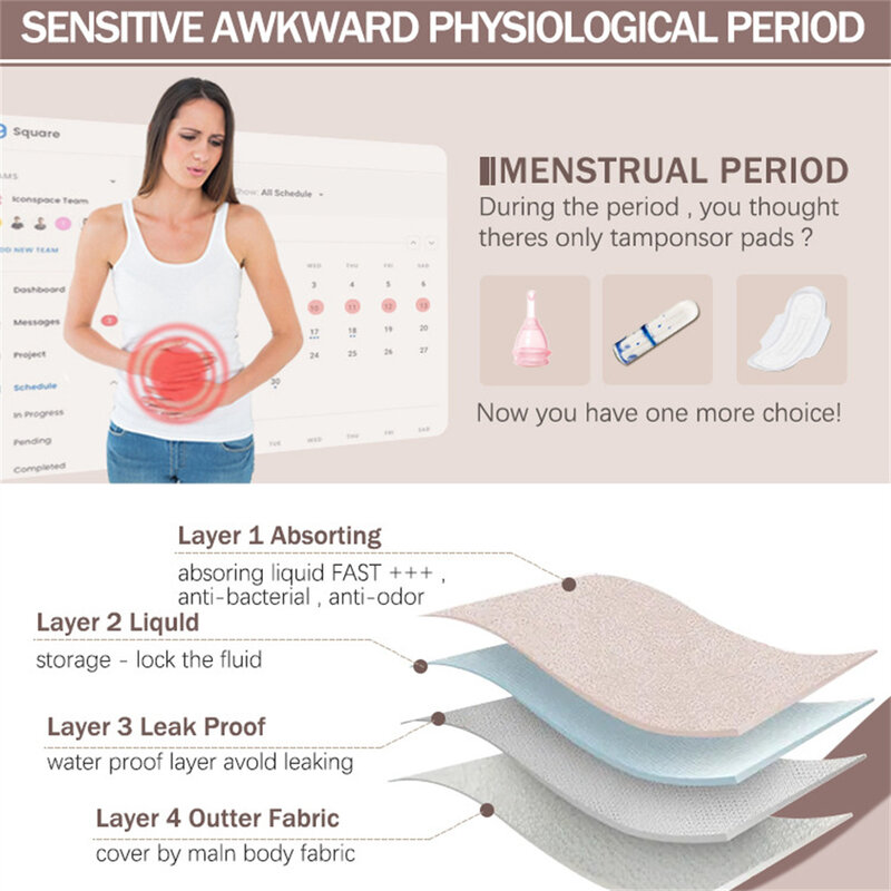Swimsuit Menstrual Pants Women's Panties Menstrual Period Panties Abundant Flow Menstrual Panties Leak Proof Physiological Pant