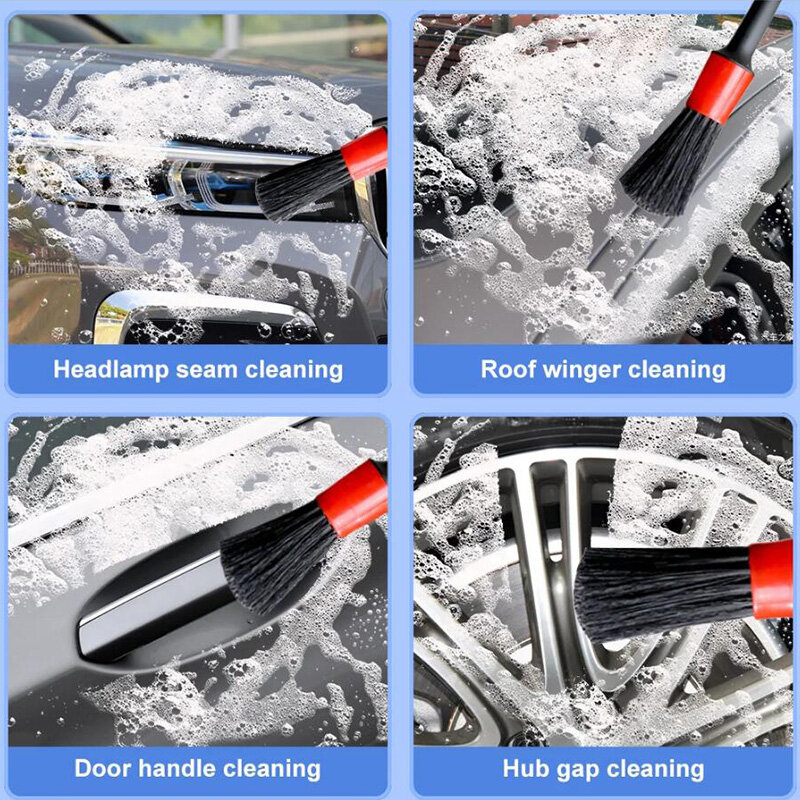 Carro Detailing Brush Set, Escovas de limpeza, esponjas, Toalhas para ventilação do carro, Rim Limpeza Sujeira, Poeira Limpa Ferramentas, 17Pcs