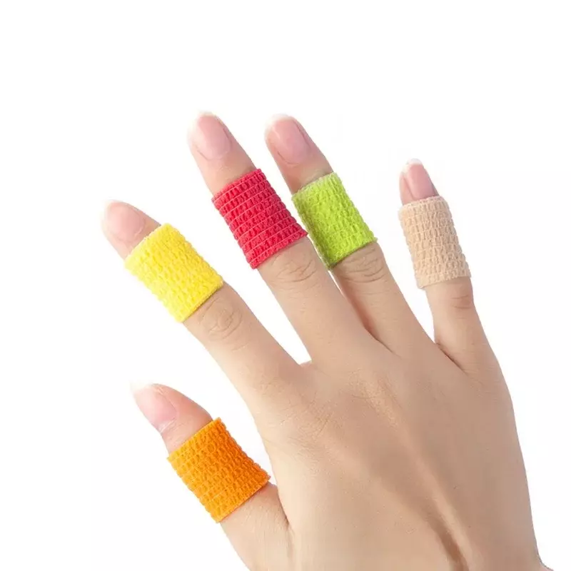 1 rolo autoadesivo elástico bandagem 4.5m colorido esportes envoltório fita para dedo joint joelho kit de primeiros socorros pet fita