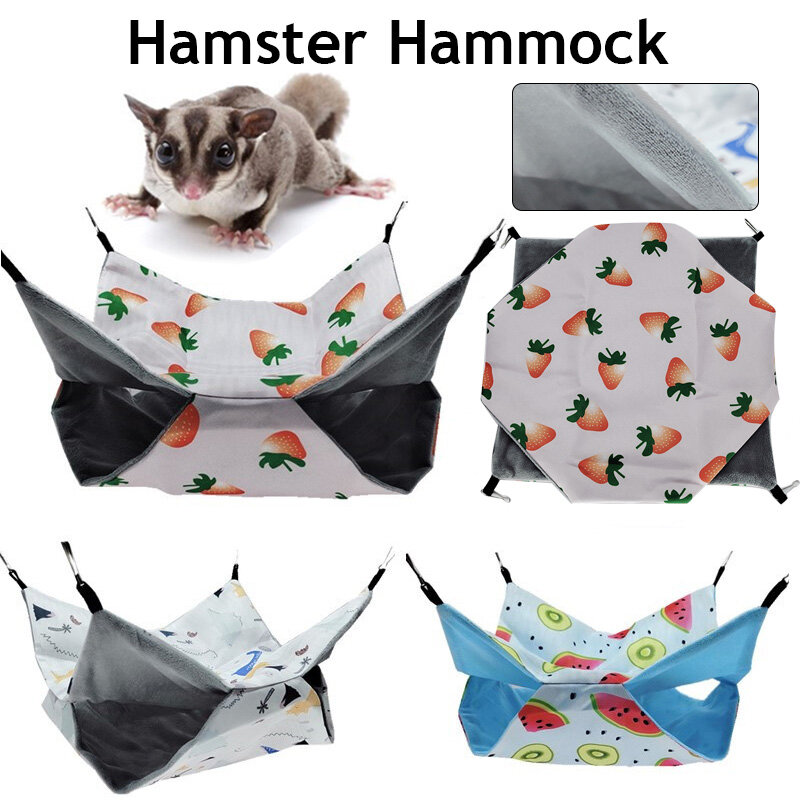 Gaiola de roedores de suspensão macia quente Camas de hamster Hammock impresso Saco de dormir pequeno animal, cobaia, acessórios da casa