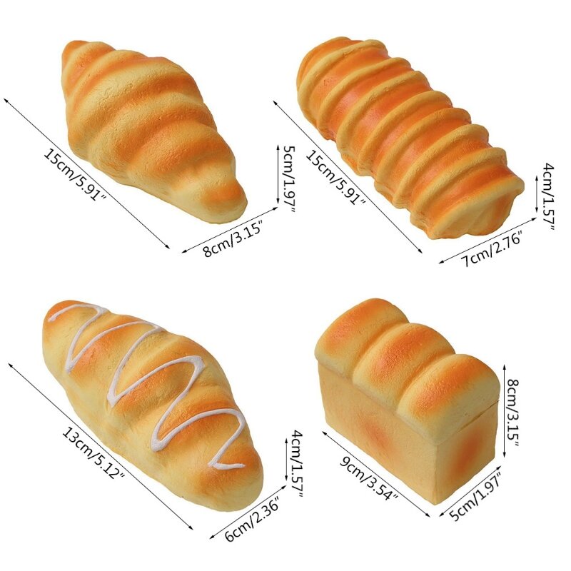 HUYU Fake Bread  Funny Toy for Play House Game Help For Attention Deficit Hyperactivity Disorder Squeezable  Bread Christmas