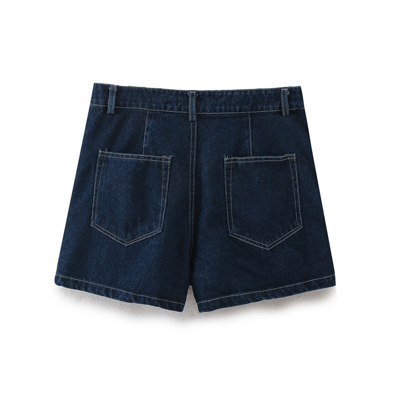Keyanketian-سراويل جينز نسائية زرقاء داكنة ، سحاب غير متناظر ، خصر مرتفع ، مستقيم ، بنطال مثير ، طراز الشارع ، إطلاق جديد ،
