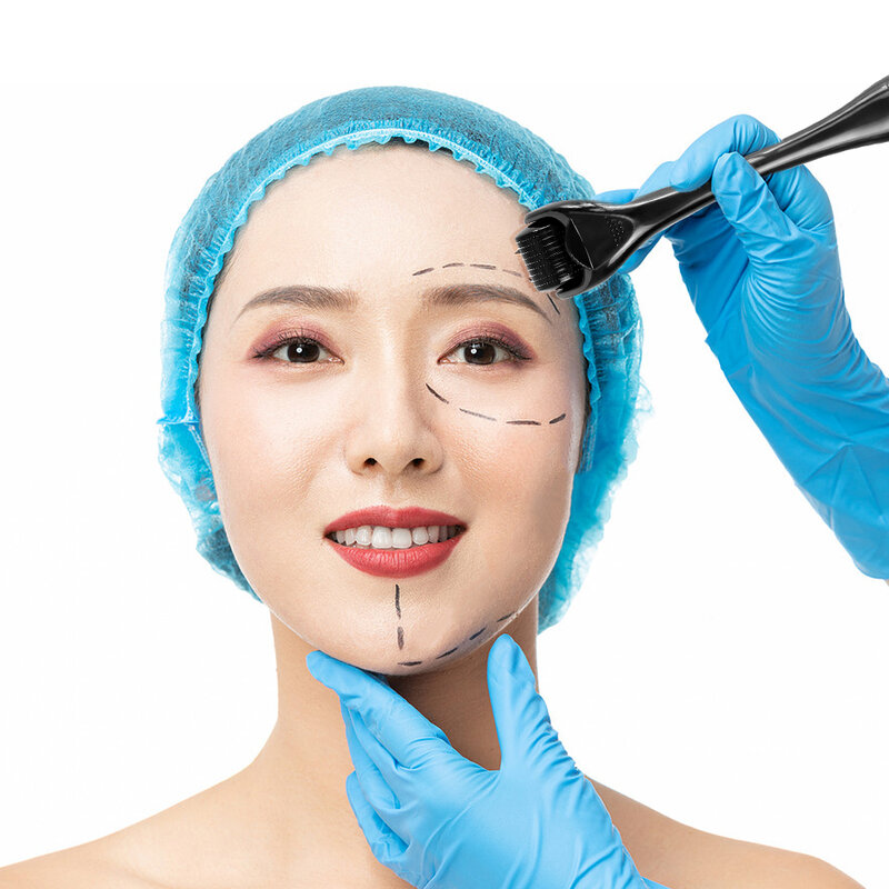 DRS 540-Rouleau dermique à barbe en titane pour la repousse des cheveux, machine de soin de la peau du visage, mesormatérielle, microniddle noir