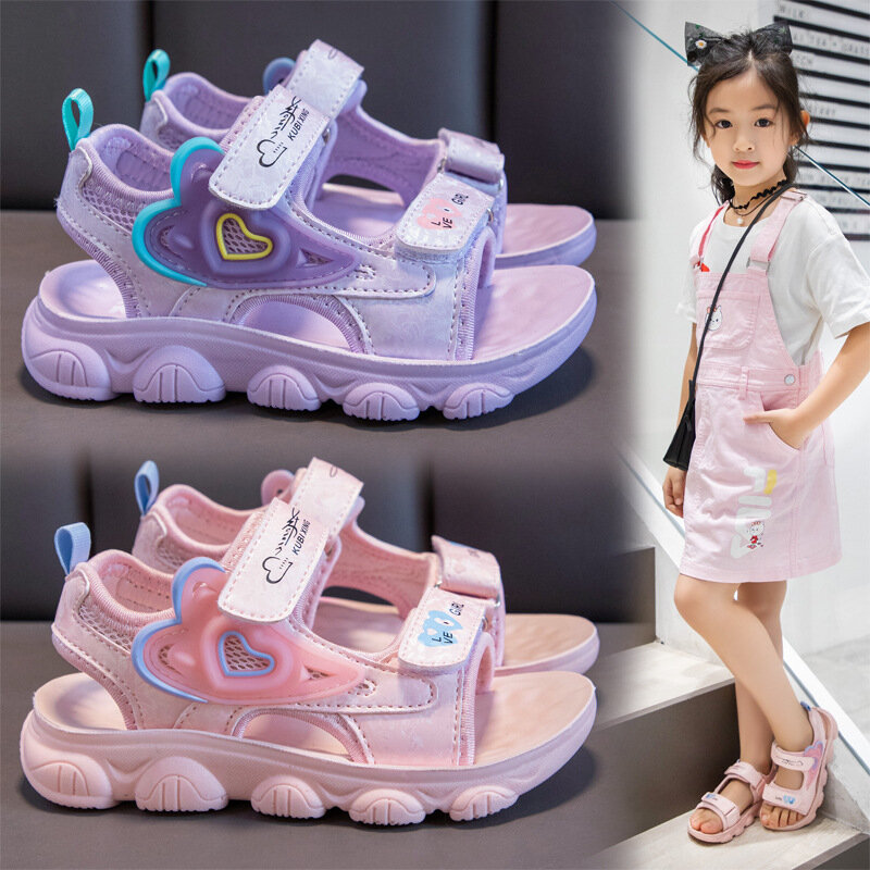 Sandalias deportivas de suela blanda para niña, zapatos de princesa a la moda, calzado de playa, novedad de verano, 2024
