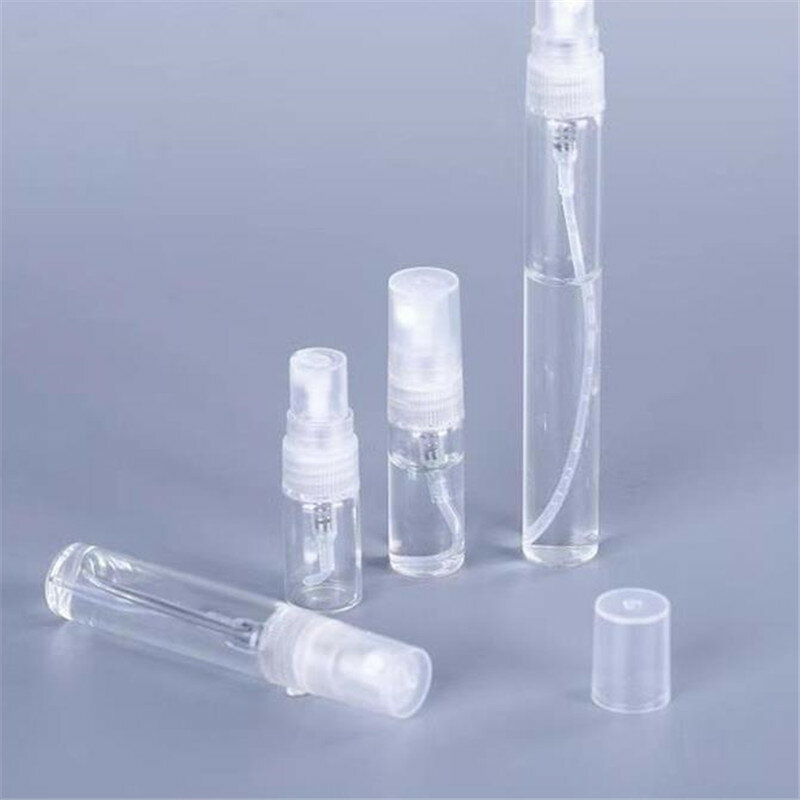 Botella vacía de vidrio para cosméticos, minifrasco de vidrio para Perfume, viales finos de muestra, color negro claro, venta al por mayor, 4 #1, 2ML, 5ML, 10ML, 50/100/200 Uds.