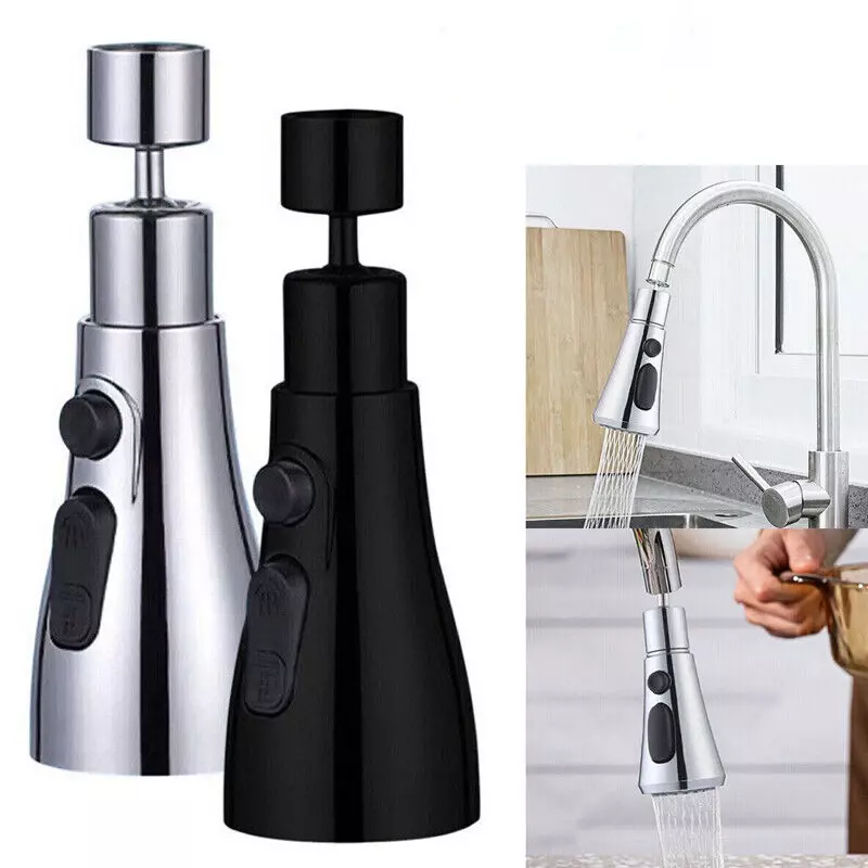 Kitchen Shower Splash Nozzle Sink Faucet 360° Rotation Multifunctional Spray Pressurized Adjustable Three-speed Extension Nozzle