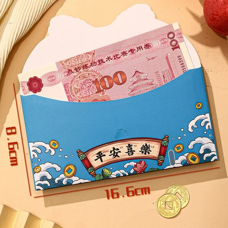 4Pcs 2024 Dragon New Year Red Envelope Cartoon Three-dimensional New Year Pressure Year Profit Seal New Year Supplies