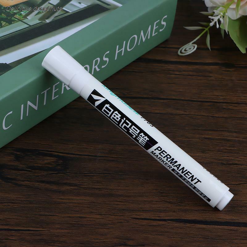 White Marker Pen Permanent Oily Waterproof Plastic Gel Pen Writing Drawing Graffiti Pen Stationery Writing Pen