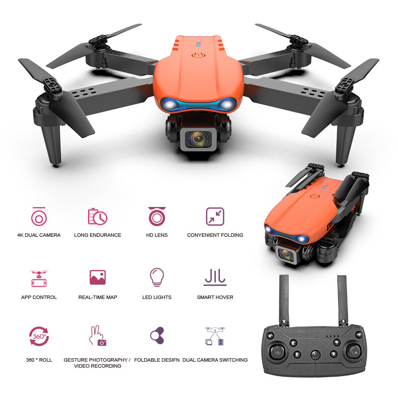 E99Drone 4K Professional RC Plane, FPV Drone, Quadcopter com câmera, Helicóptero RC, Brinquedos para crianças novas, Controle remoto