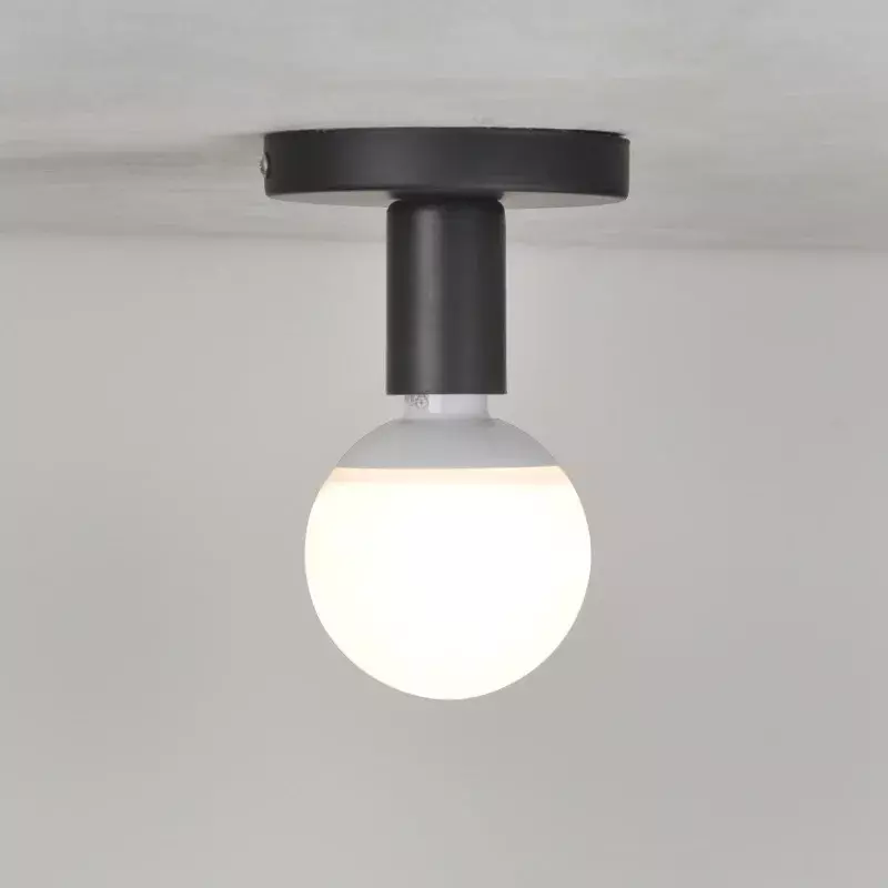 Minimalistisch Zwart E27 Plafondlamp Modern Nordic Retro Ijzeren Lamp Decor Voor Woonkamer Slaapkamer Badkamer Keuken Hal En Balkon