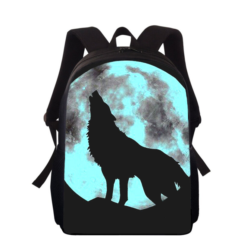 fierce Wolf 16" 3D Print Kids Backpack Primary School Bags for Boys Girls Back Pack Students School Book Bags