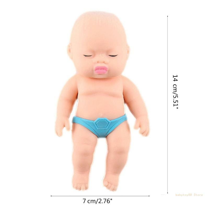 Y4UD Mainan Penghilang Stres untuk Orang Dewasa Mainan Boneka Bayi TPR Remas Tangan Mainan Cubit Remas Pengisi Goodie Bag