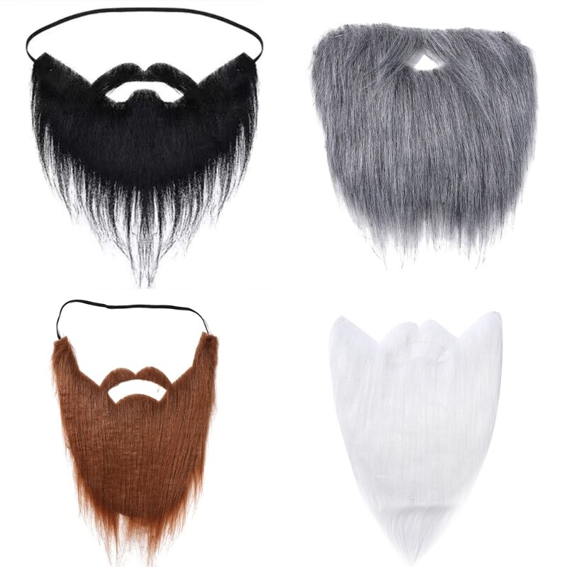 Halloween Fake Beard Funny Fake Mustaches Costume Hair Disguise Accessories with Adjustable Elastic Rope