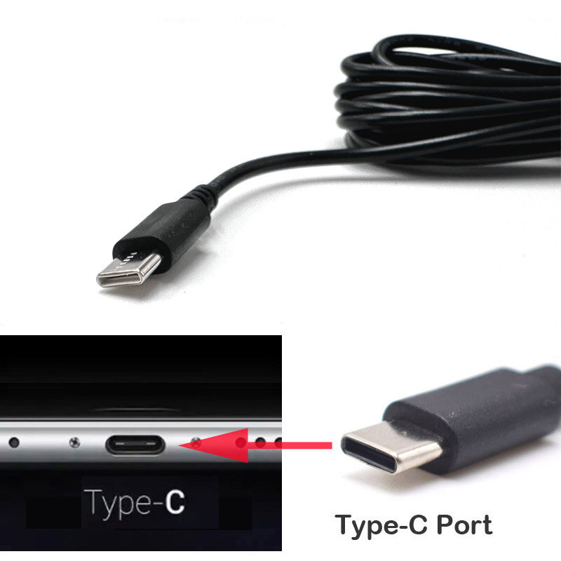 Câble de chargement USB de voiture avec port Mini Micro Type-C pour Prada Cam, caméra DVR de voiture, enregistreur vidéo, GPS, longueur 3.5m (11,5 pieds)