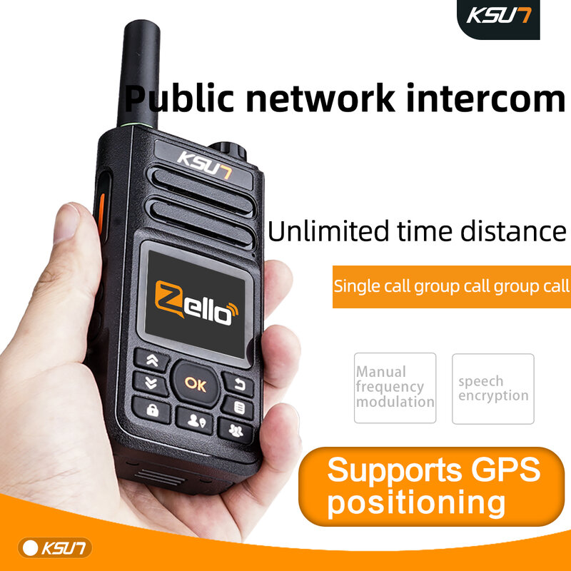 PTT Zello اسلكية تخاطب 4g بطاقة Sim واي فاي شبكة الهاتف الخليوي راديو طويل المدى 100 ميل لتحديد المواقع المهنية لاسلكي تخاطب KSW-ZL18